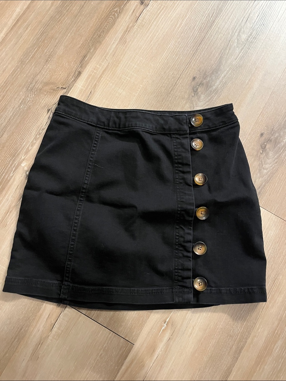 Free People Black Button-Front Circle Skirt